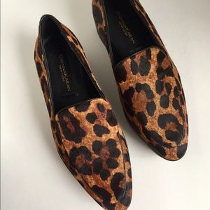 NWT Donna Karan Leopard Print Calf Hair Platform